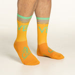 Load image into Gallery viewer, Tall Cuff Cycling Socks in VBT Orange
