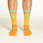 Load image into Gallery viewer, Tall Cuff Cycling Socks in VBT Orange
