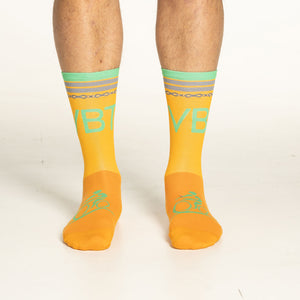 Tall Cuff Cycling Socks in VBT Orange