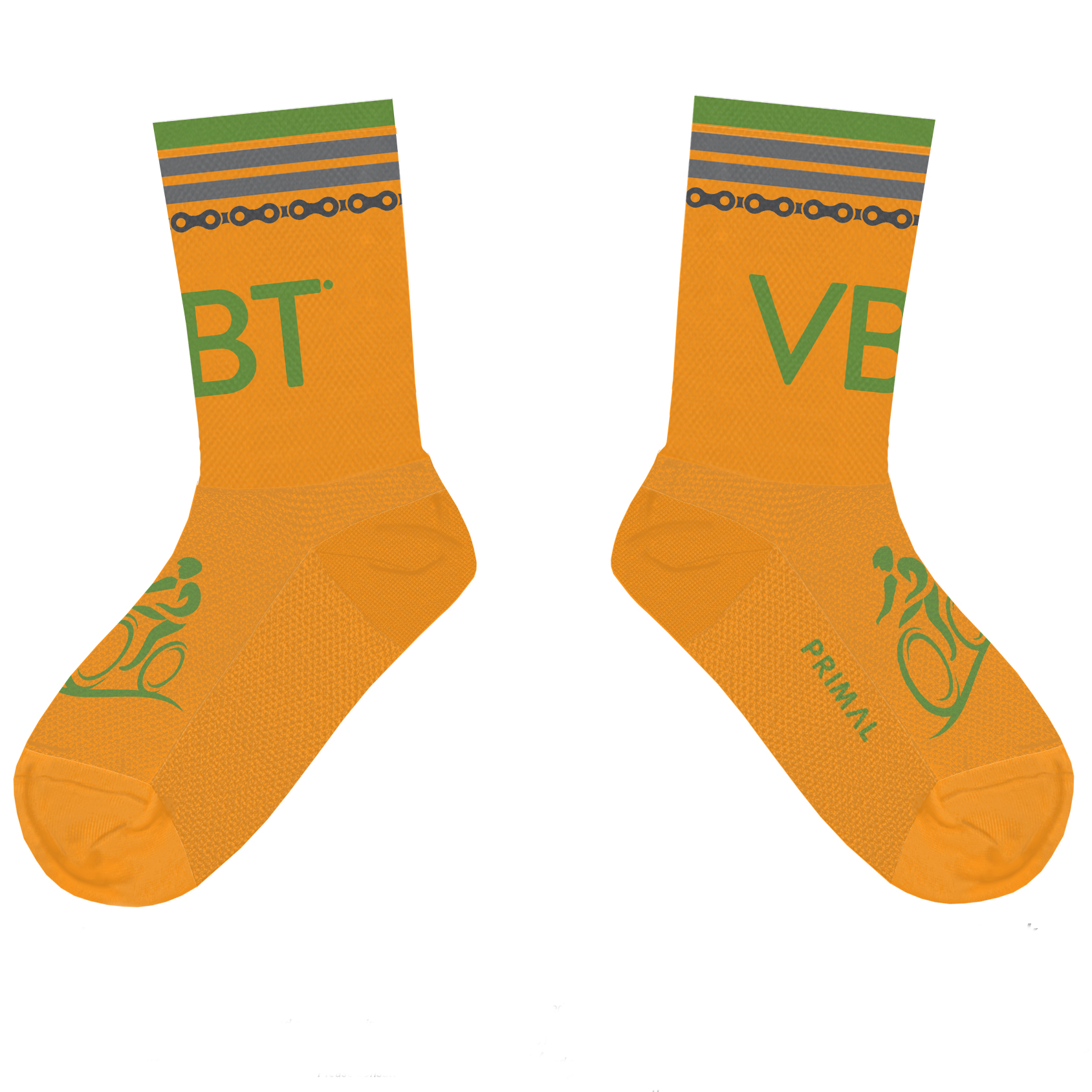 Tall Cuff Cycling Socks in VBT Orange