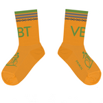 Load image into Gallery viewer, Tall Cuff Cycling Socks in VBT Orange
