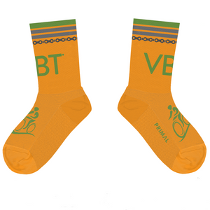 Tall Cuff Cycling Socks in VBT Orange